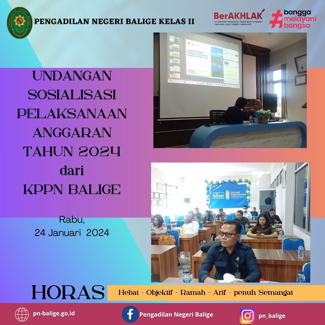 UNDANGAN SOSIALISASI  PELAKSANAAN ANGGARAN  TAHUN 2024
